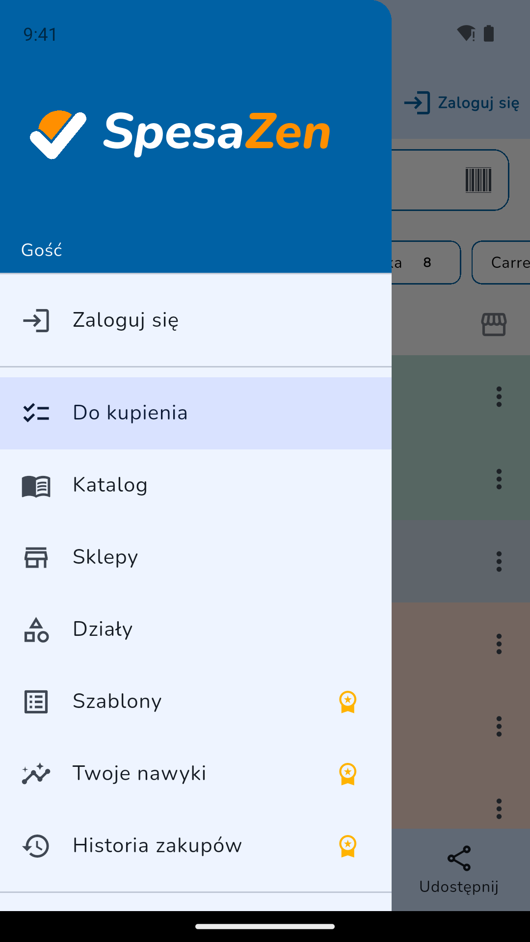 Menu laterale